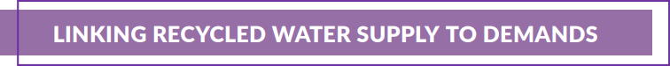 A purple button that provides more information regarding the importance of linking recycled water supply to demands for the LA County Water Plan. 